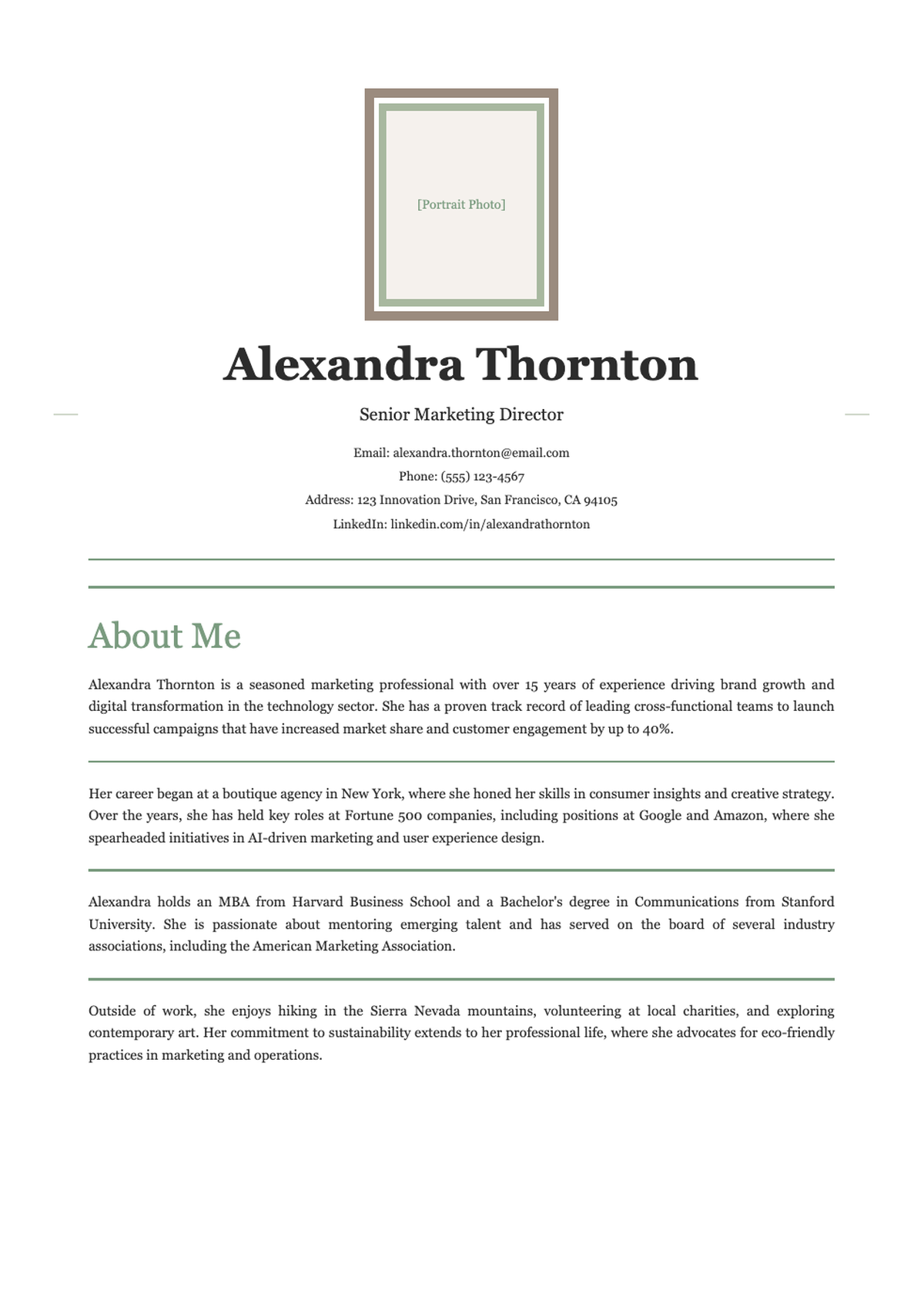 Professional marketing coordinator resume with photo and career summary_variant_1